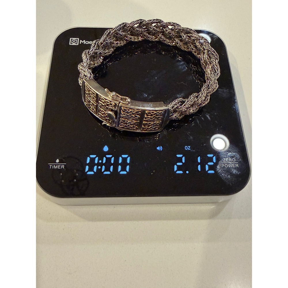 Keith Jack Silver and 10k Gold Norse Forge Dragon Weave Bracelet - Picture 10 of 10